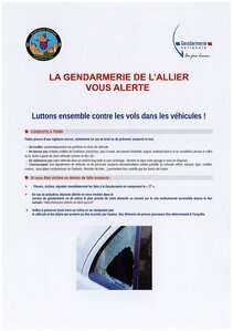 Message de prévention contre les vols dans les véhicules